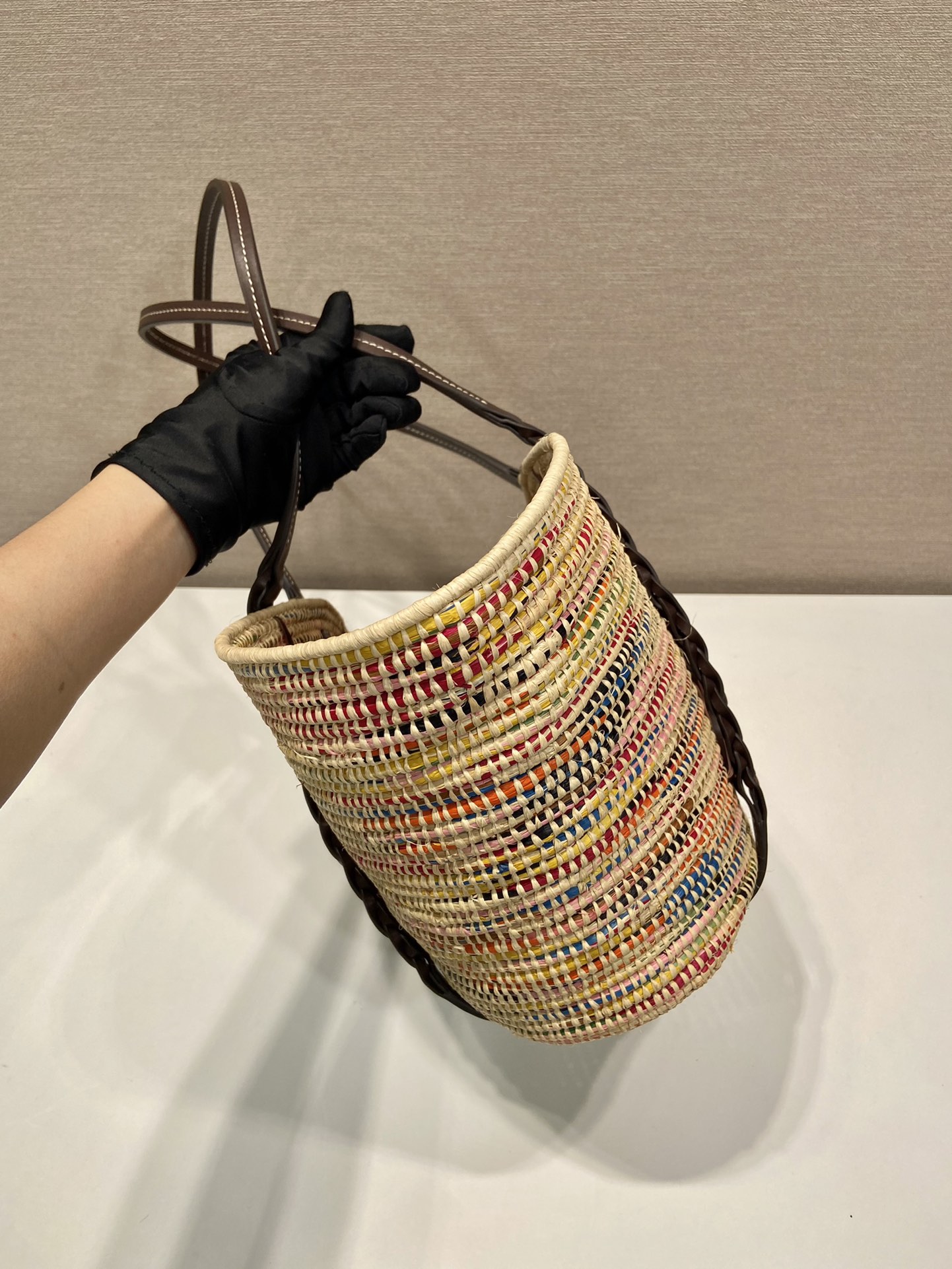 Pra*a 1bg312 basket bag-24*24*17cm