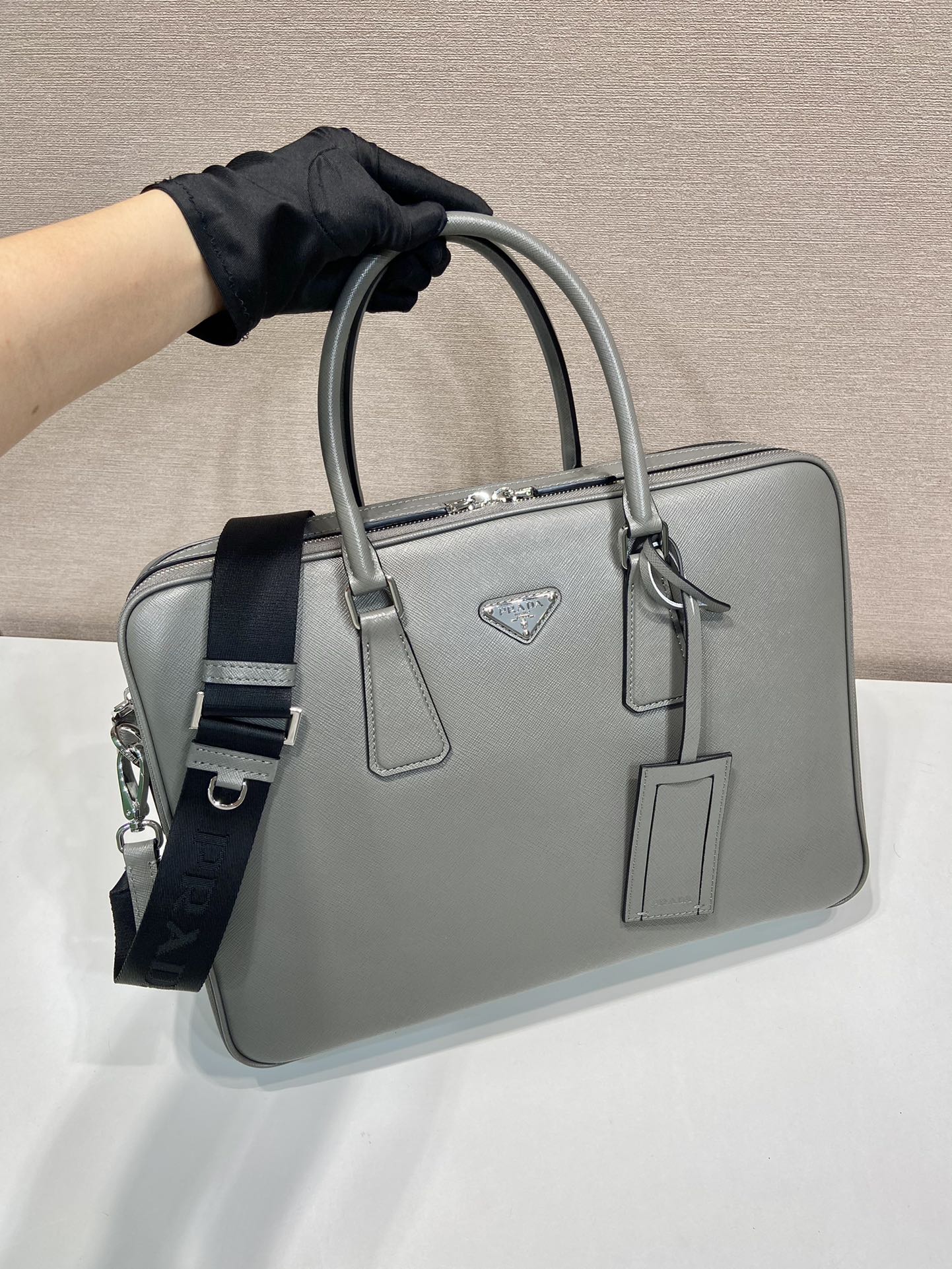 Pra*a | saffiano leather work bag-2ve022-36*28*6.5cm
