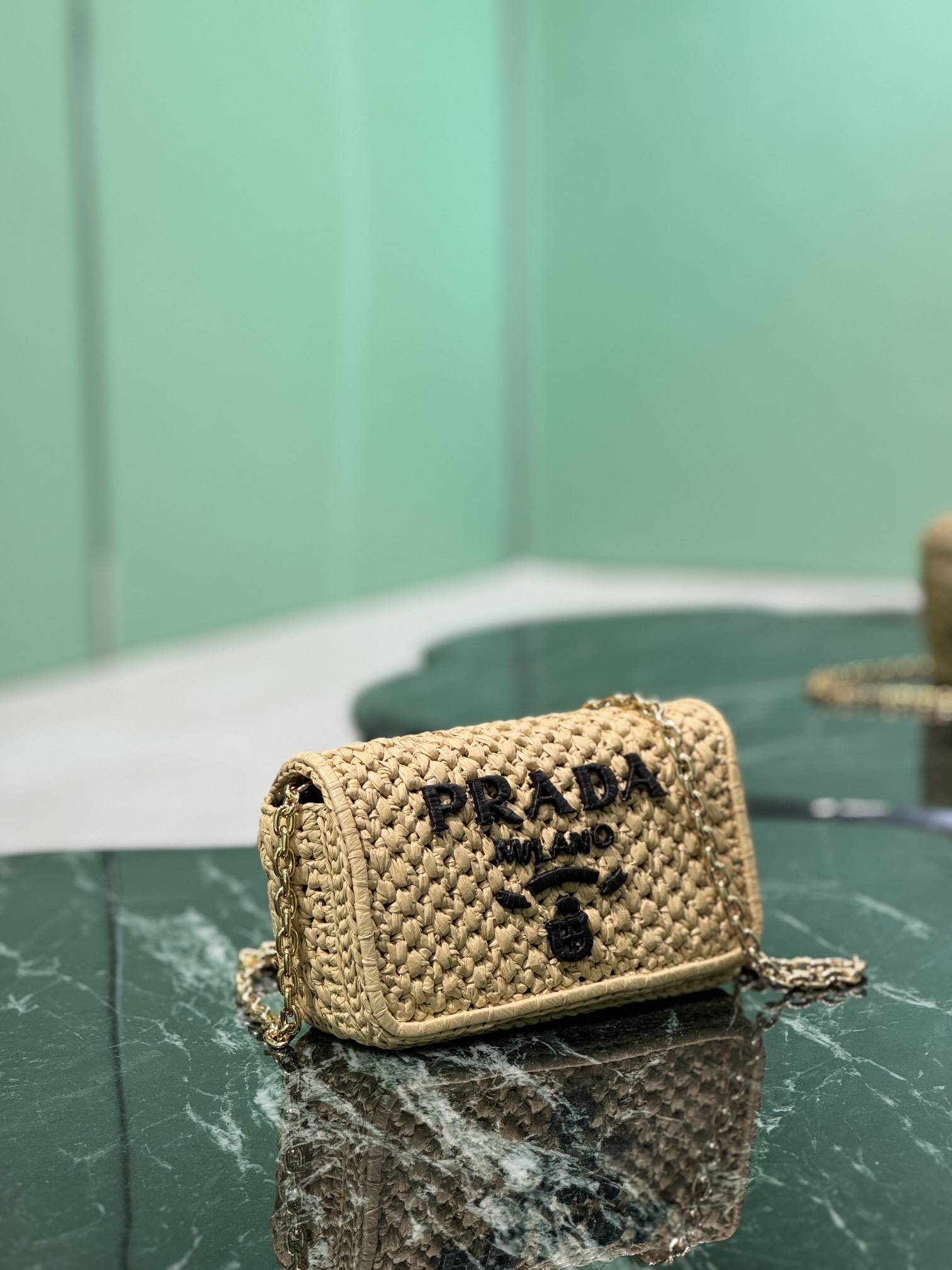 Pra*a woven bag-1bf135-20*13*7cm