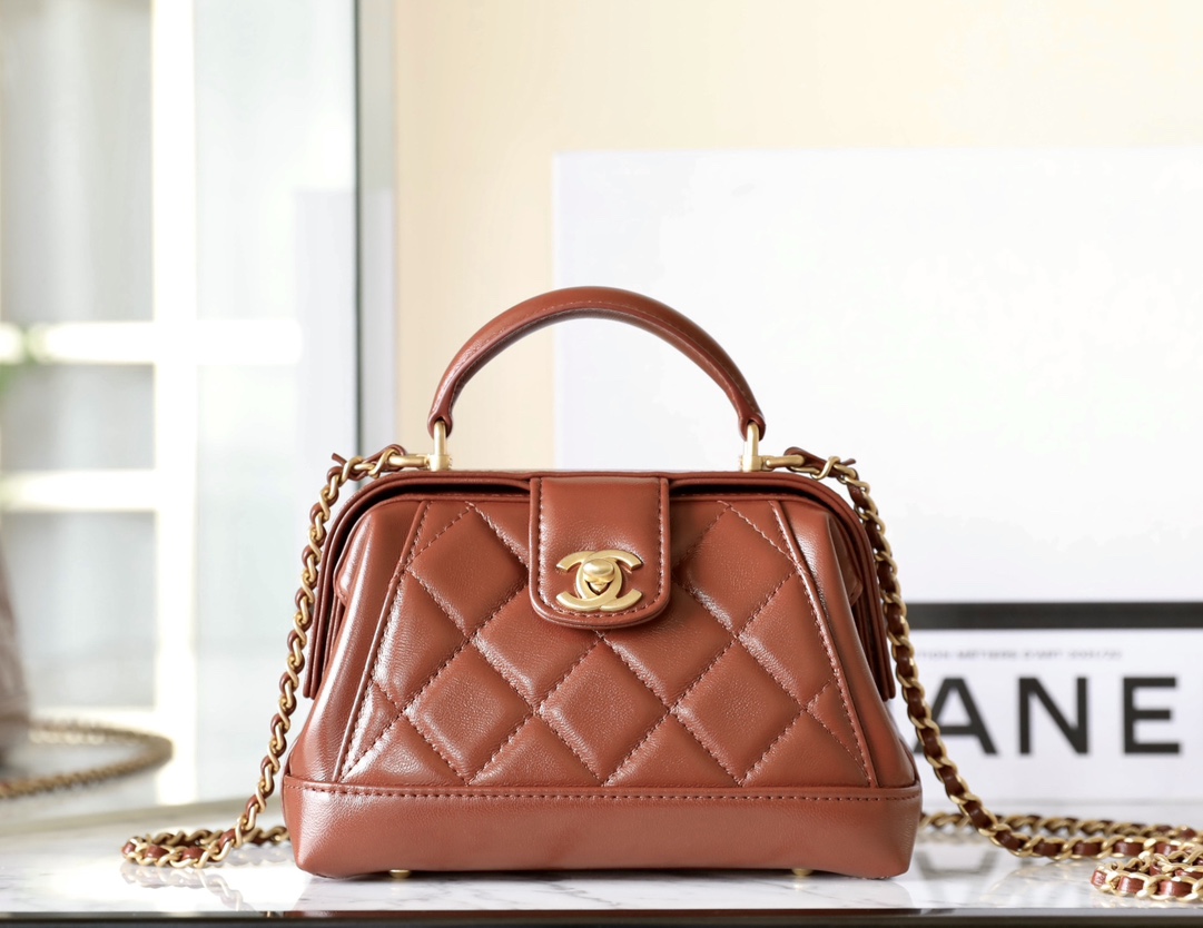 Ch@nel Bag With Top Handle-12*18*7CM