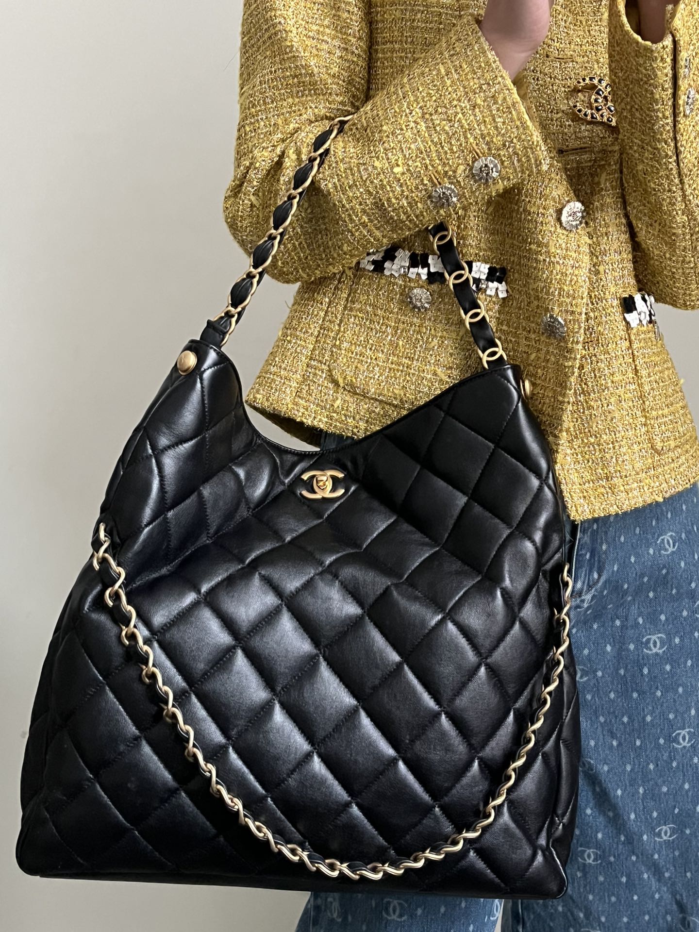 Ch@nel 24P Maxi Hobo-30×17.5×6&37×26.5×9CM