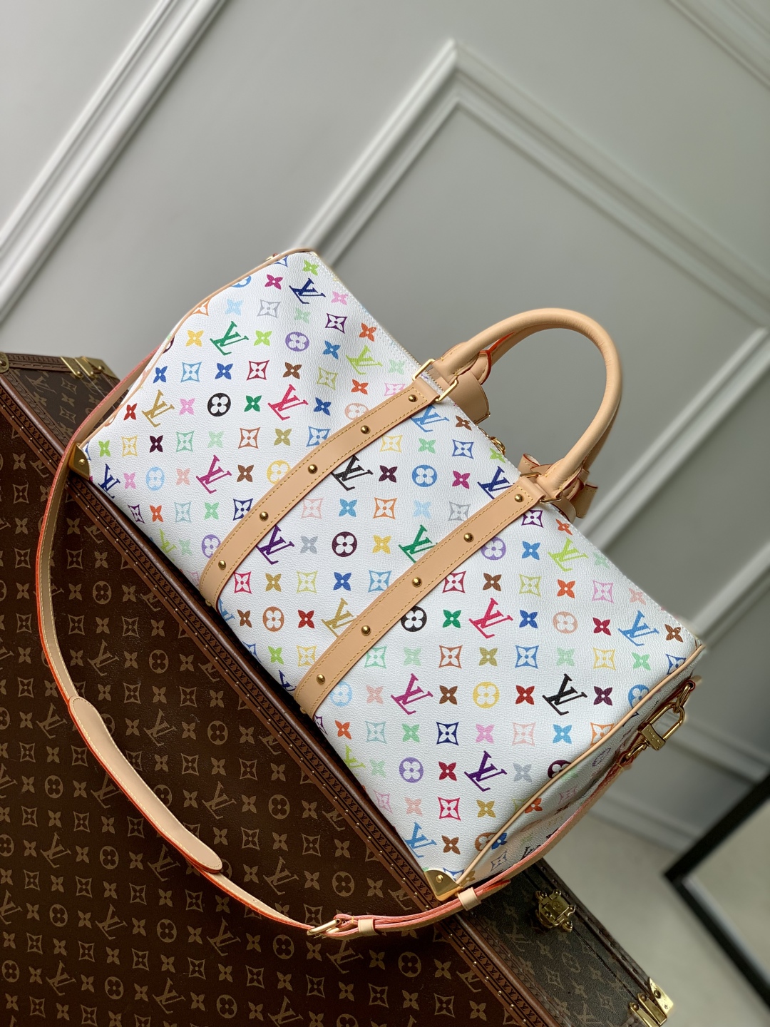 LV x TM Keepall Bandoulière 45 Other Monogram Canvas -M13742-45 × 27 × 20CM