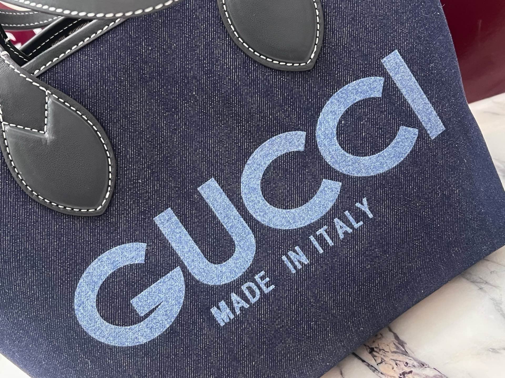 Gv*c* totissima small reversible tote in dark blue denim -22*19*18cm