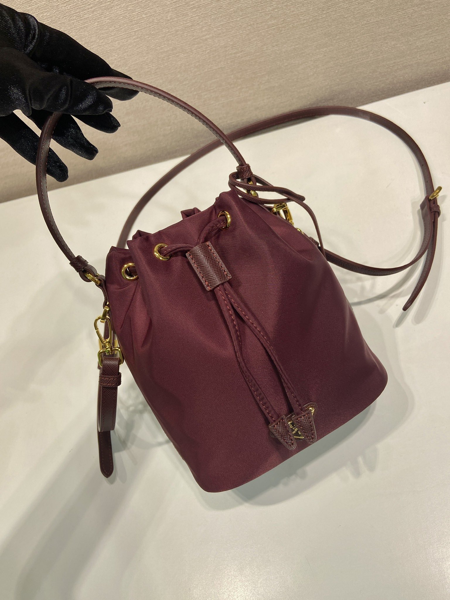 Pra*a 1be067 bucket bag-15.5*19.5*10cm