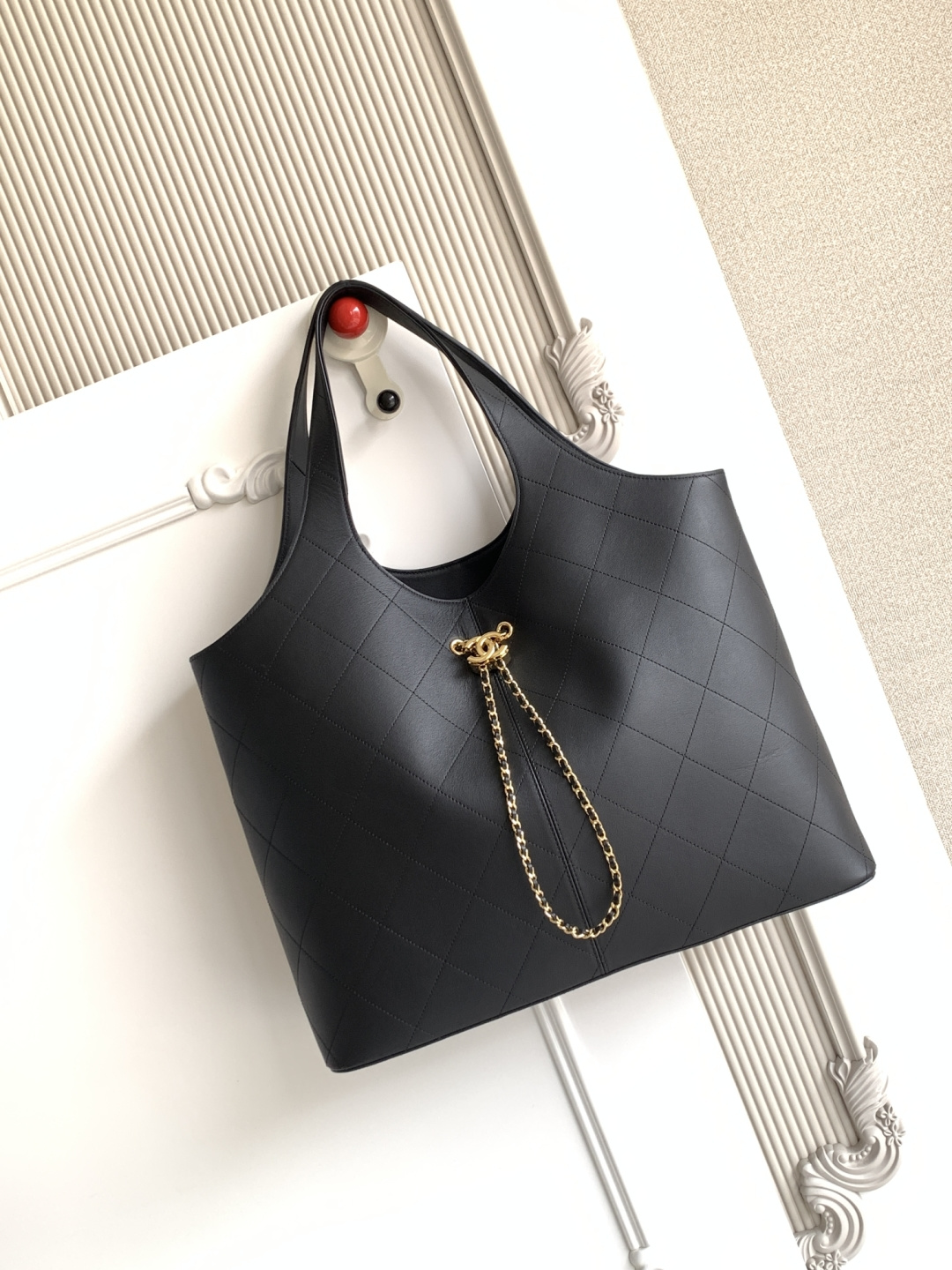Ch@nel Large Shopping Bag, Calfskin-58x41x14CM
