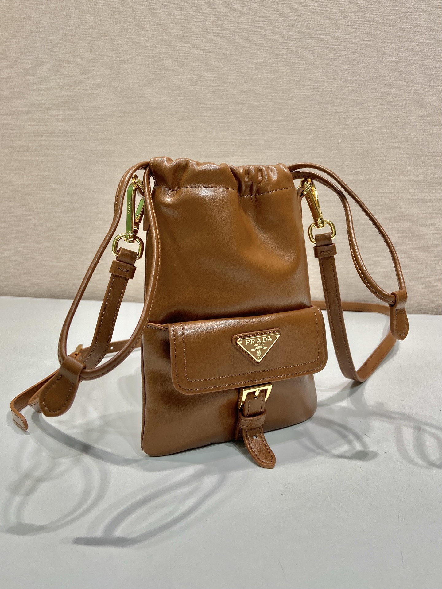 Pra*a leather Phone Bag-1MS017-14*20CM