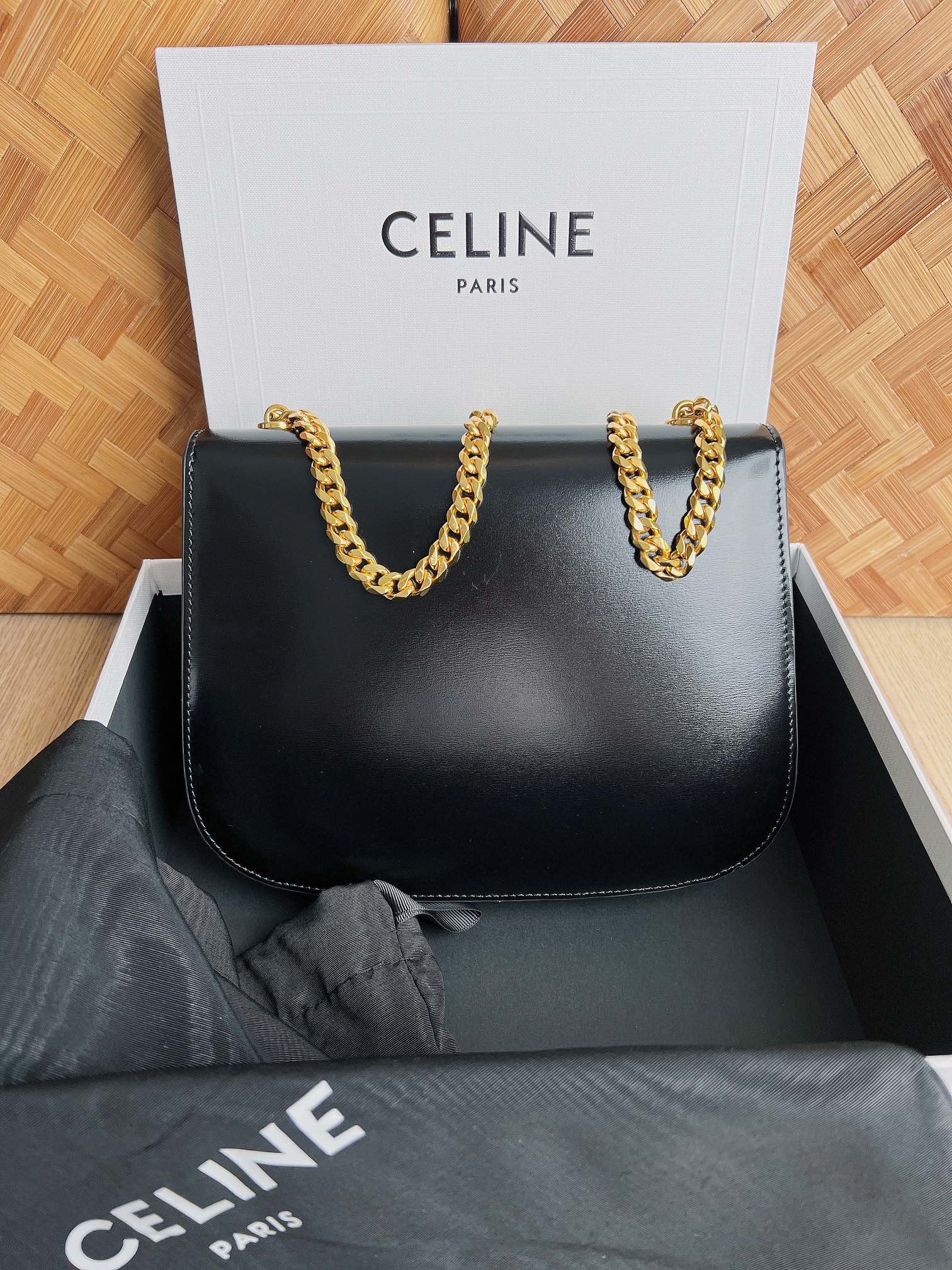Ce**e triomphe chain square bag-24.5*17*4cm