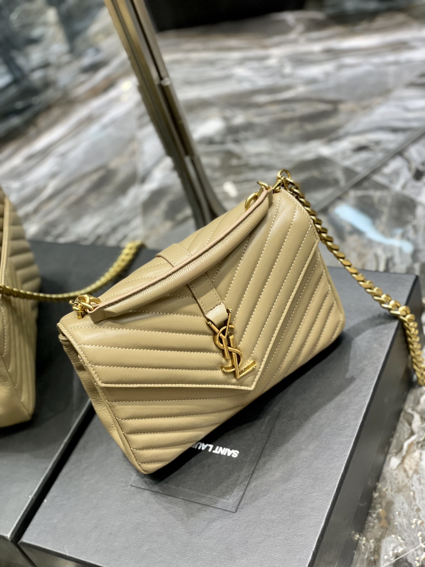 YS L Monogram College Bag-24*17*7CM