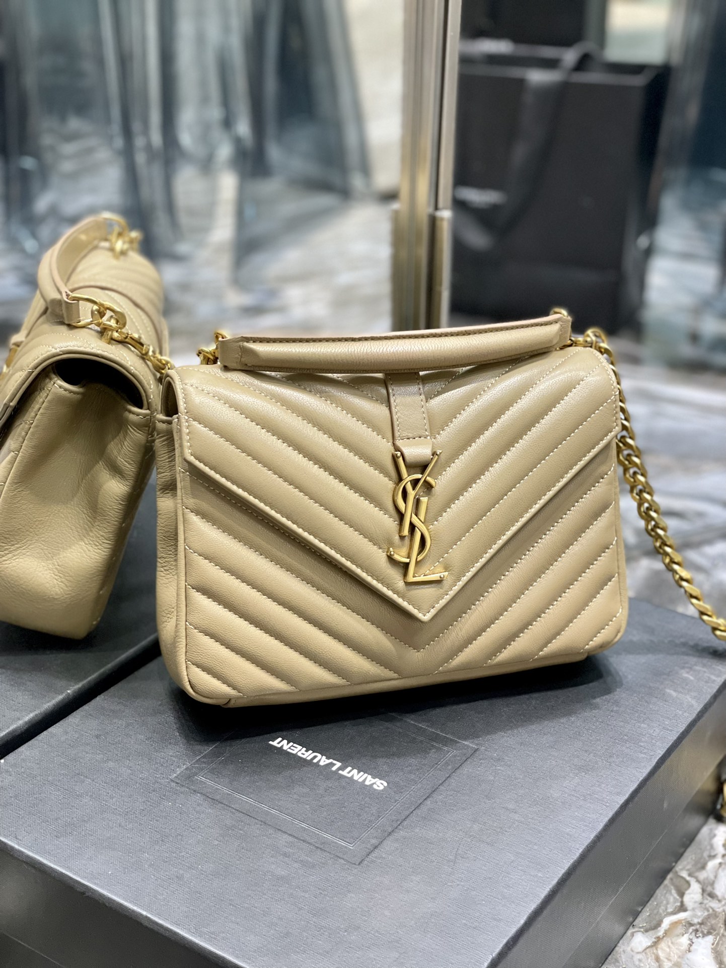 YS L Monogram College Bag-24*17*7CM